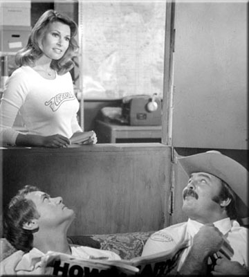 Raquel Welch, Larry Hagman and Dick Butkus in Mother, Jugs and Speed