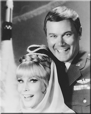 Barbara Eden and Larry Hagman of I Dream of Jeannie