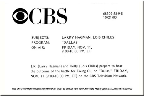 Larry Hagman and Lois Chiles, Dallas