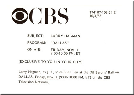 Larry Hagman, Dallas, 1985