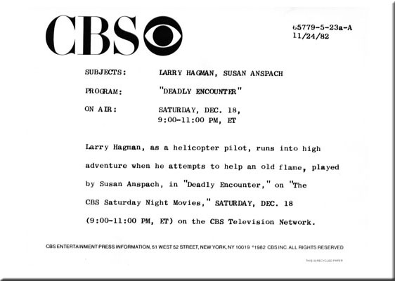 Susan Anspach, Larry Hagman, Deadly Encounter, 1982