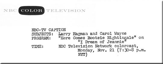 Larry Hagman, Carol Wayne, I Dream of Jeannie