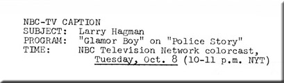 Larry Hagman, Police Story, 1974