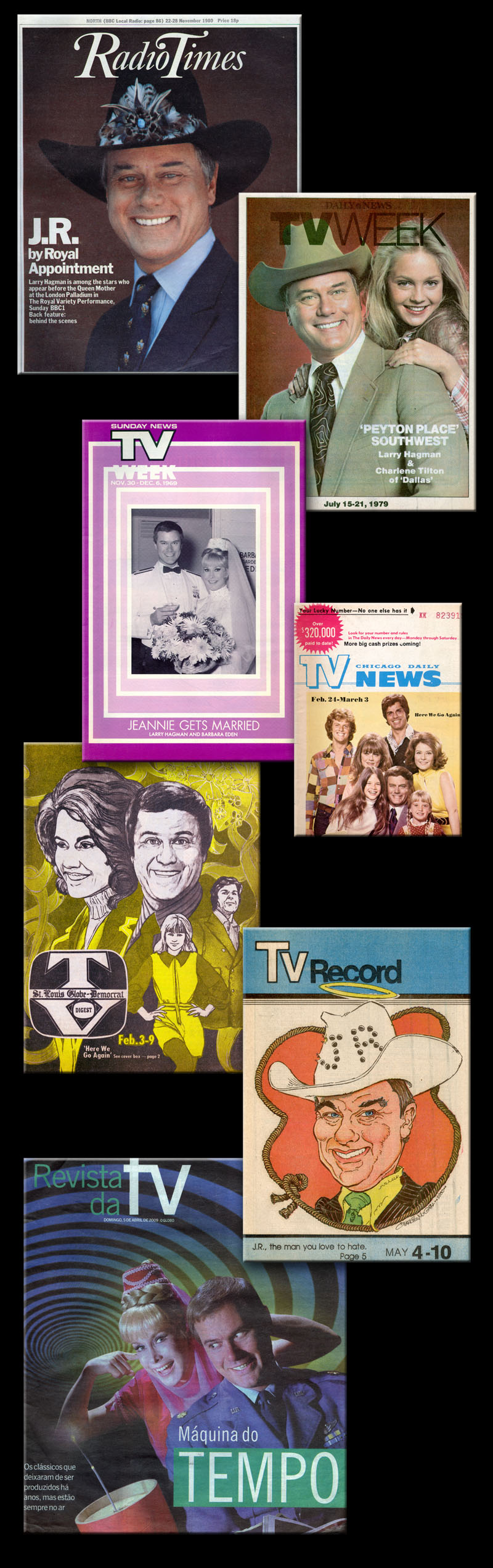 Larry Hagman on the cover of regional TV Guides