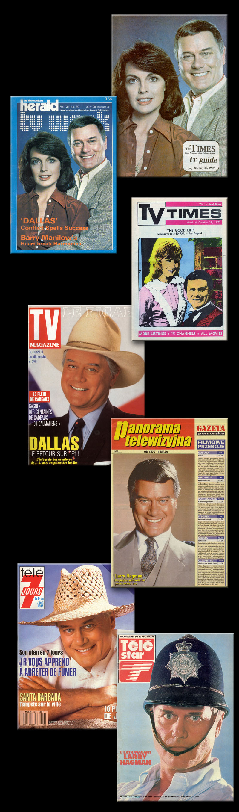 Larry Hagman on the cover of regional TV Guides