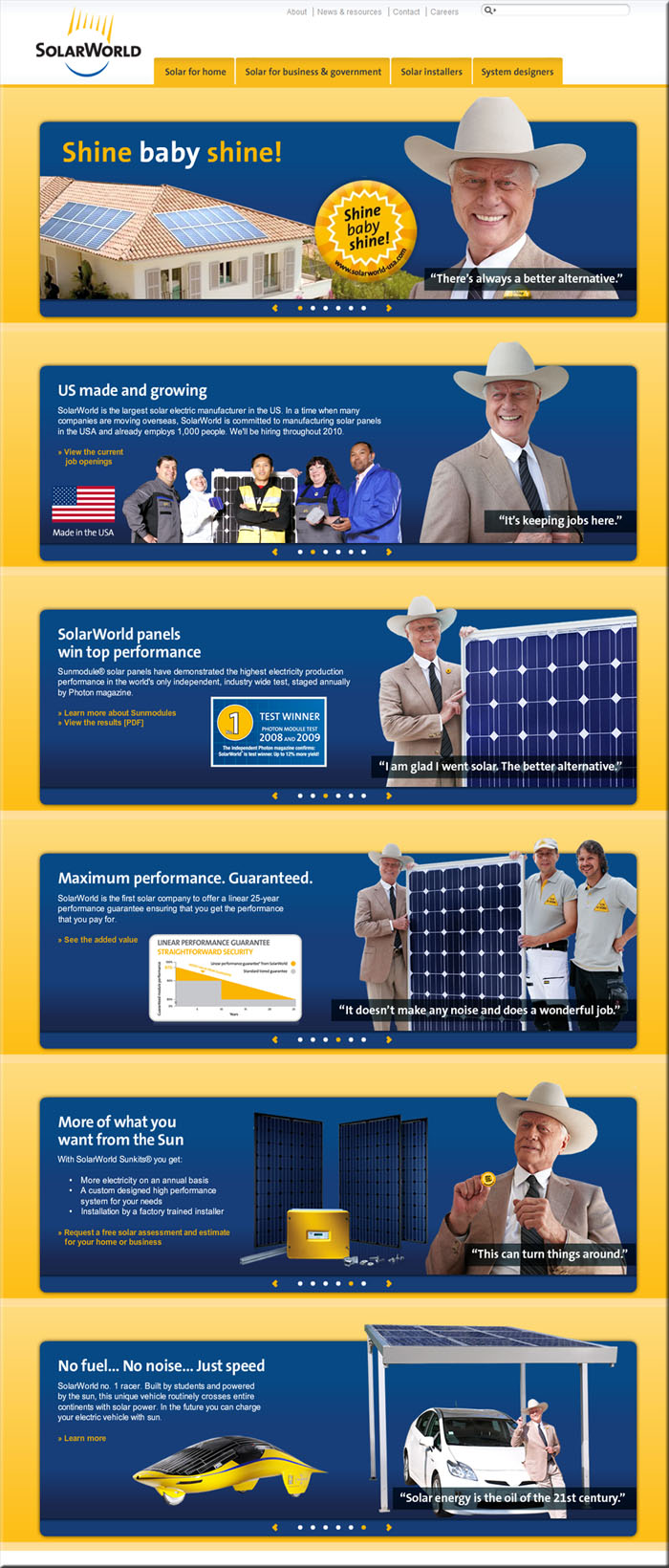 Larry Hagman's SolarWorld Ads