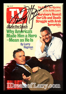 Larry Hagman signed TV Guide