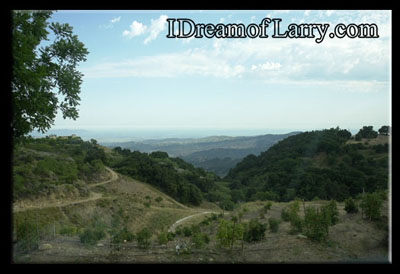 A view from Larry Hagman's Driveway, his house can be seen in the middle left hand side