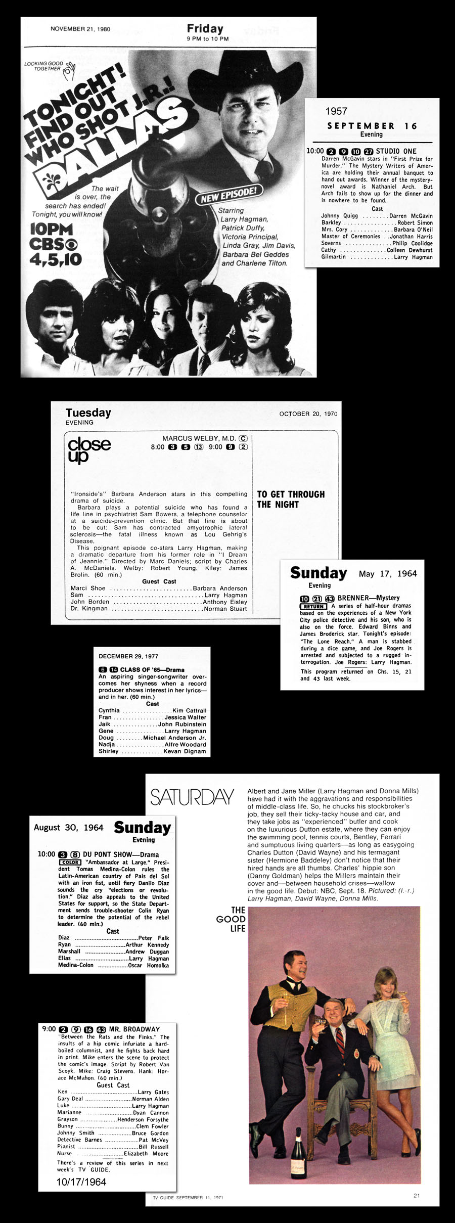 Larry Hagman TV Listings 4th group