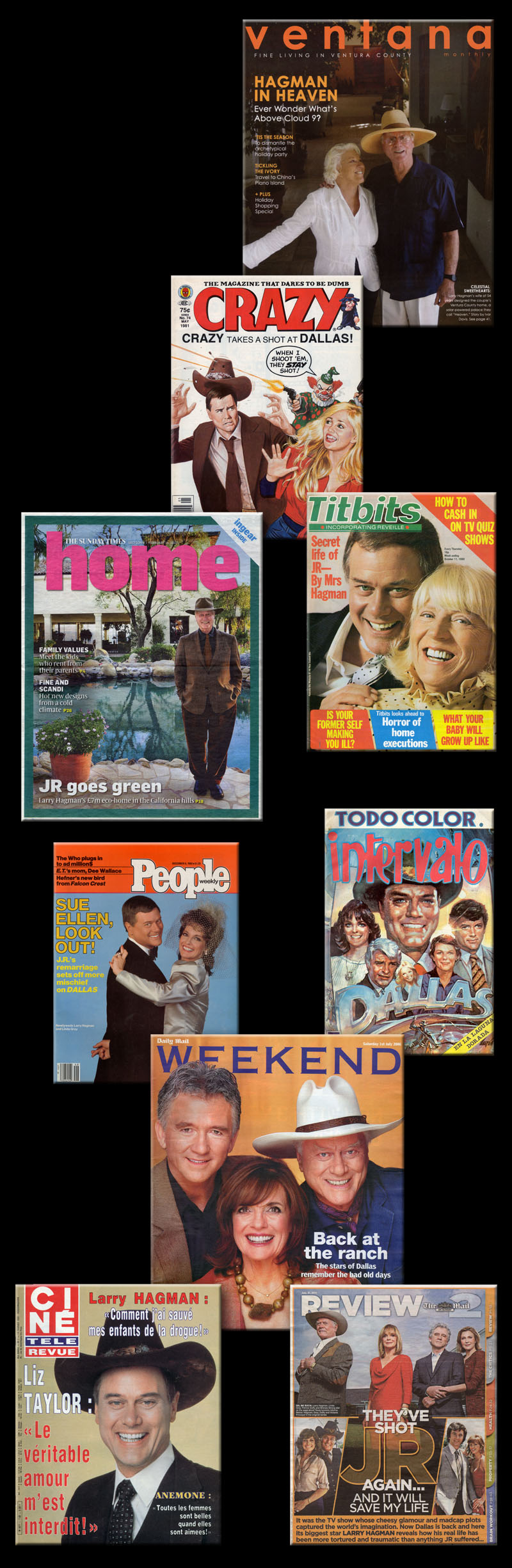 Larry Hagman magazine covers